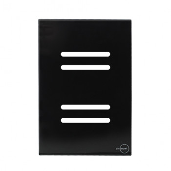 Placa p/ 4 Interruptores (Especial) 4x2 - Novara Glass Preto Brilhante 